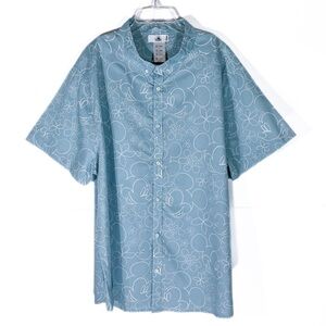 Disney Mickey Mouse Men's Floral Hawaiian Button Down Casual Shirt Size 3XL